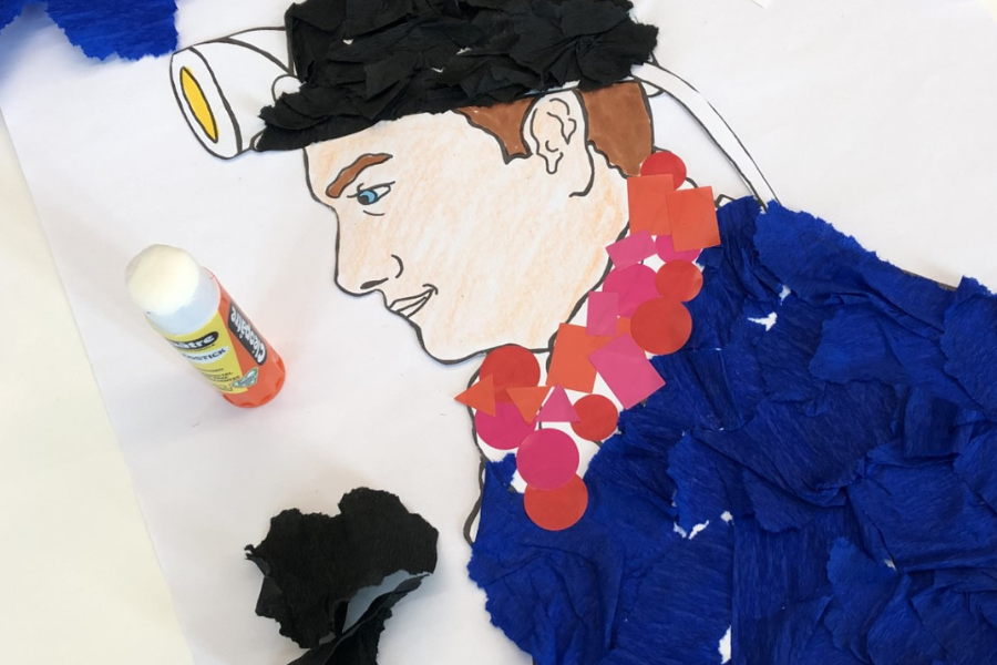 Tête de mineur, atelier de création artistique